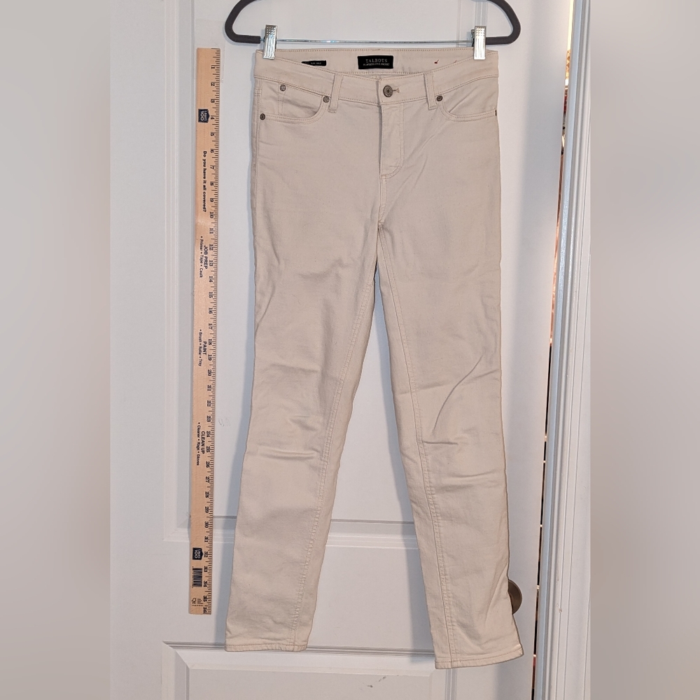 Ivory slim ankle jeans from Talbots